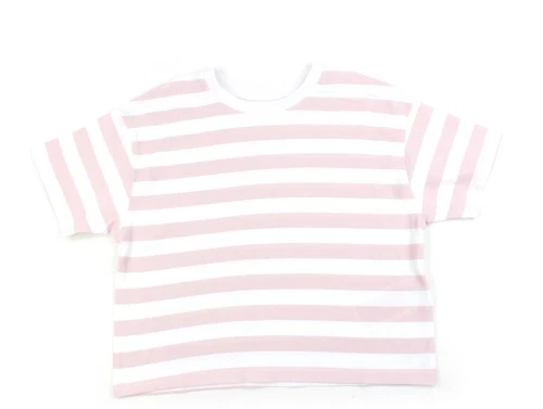 Name It parfait pink stribet short boxy top